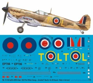 Peddinghaus 1/72 Spitfire Mk VB (gota) Marcas George Beurling Malta 1942 2128 - Imagen 1 de 1