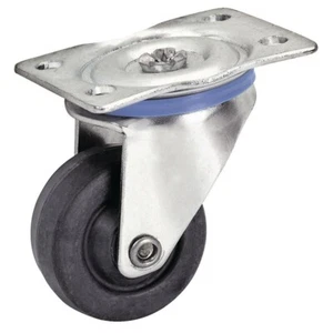 Haul Master 1-5/8" Pliable Rubber Swivel Caster. 60 Lbs Working Load .(4 Pck) - Picture 1 of 1