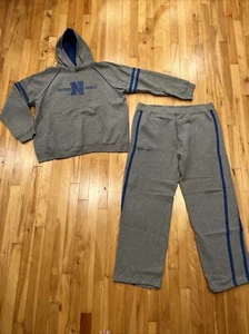 Vintage Nautica 2 Pc Sweat Suit Tracksuit Sweatpants & Sweatshirt Hoodie Men’s L - Picture 1 of 22