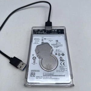 1 Tb 2.5 Inch Hard Drive In Clear Plastic Case With 3.0 USB Connector - Picture 1 of 3