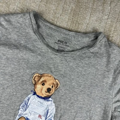 Polo By Ralph Lauren Gray Polo Bear Shirt Size Youth Medium (10-12) Preppy - Image 1 of 4