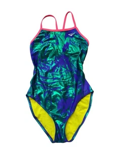 The Finals Green Foil & Neon Pink Trim Athletic Swimsuit Badeanzug - 36M - Bild 1 von 8