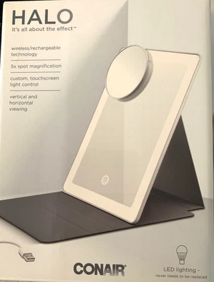 Espejo de maquillaje con aumento Halo de Conair - nunca usado Foto 1 de 4