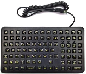 iKey Industrial Rugged Keyboard Backlit Small Footprint Epoxy Keycaps SL-91-USB - Picture 1 of 6