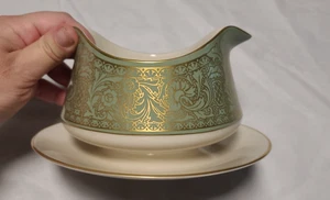 Round Gravy Boat/Attached Underplate 4x6 Renaissance Platinum by FRANCISCAN 1948 - Picture 1 of 5