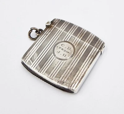 EDWARDIAN STERLING SILVER VESTA CASE Chester 1910 - Image 1 of 4