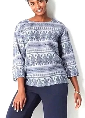 Top cuadrado Pure Jill para mujer mezcla de algodón cáñamo talla XL Eco Boho Lagenlook artístico Foto 1 de 4