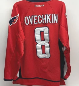 Camiseta Alex Ovechkin #8 Washington Capitals Reebok Auténtica NHL Blanca Talla 52 - Imagen 1 de 4