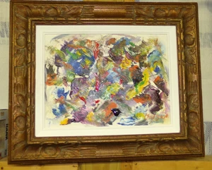 Signed, Chief Joseph Framed Abstract-Art Oil Painting - Picture 1 of 6