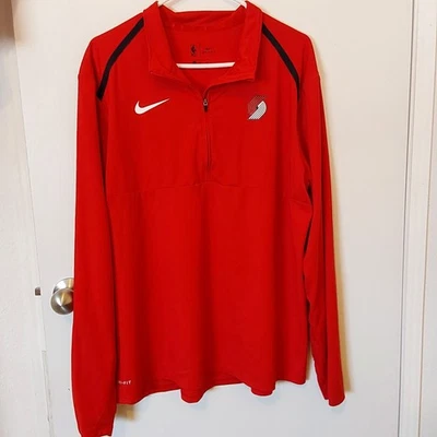 Para Hombres Portland Trail Blazers Nike Dri-Fit 1/4 Cremallera, Pull On Para Hombre Talla XL Camisa Foto 1 de 4