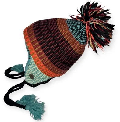 Gorro PISTIL Frenzy Earflap para mujer talla única baya/multi pompón snowboard Foto 1 de 4