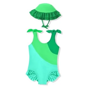 Toddler Girls Swimsuit Ruffle Color Block Bathing Suit Baby Girl Summer Beach - Picture 1 of 8