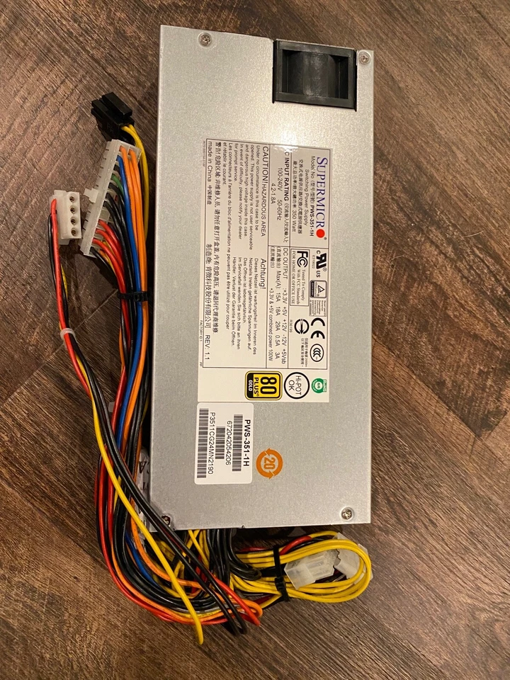Supermicro pws-351-1h 350 watt 80 plus gold switching power supply - Image 1 of 1