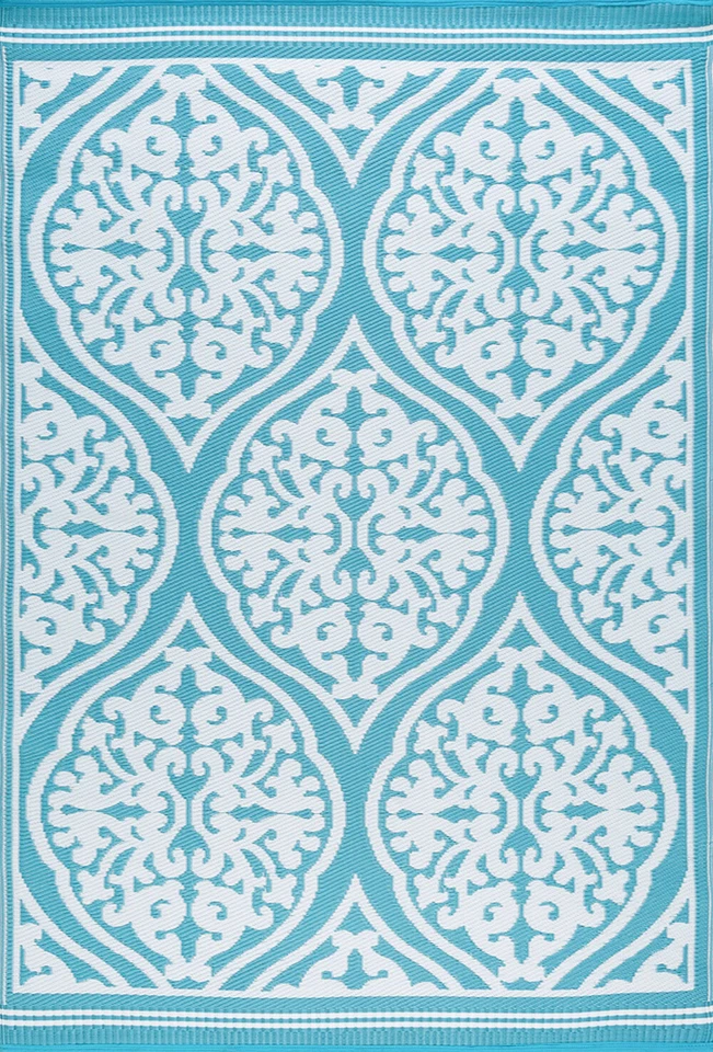 Blue Scrolls Bulbs Leaves Petals Transitional Casual Area Rug Floral SUN1701 - Image 1 of 1