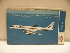 De colección United Airlines Air Atlas 1962 publicidad aviones mapa avión aviación - Imagen 1 de 2