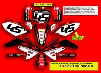 1995 1996 1997 Honda CR 125 R KIT DE GRÁFICOS MOTO DE CROSS ROJO CALCOMANÍAS DE FÁBRICA MX DECO Foto 1 de 4