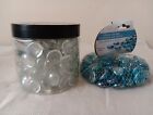Glass Gems X2, Decorative Accents 14 oz New Blue, Decorative Glass Gems 1.25 lbs