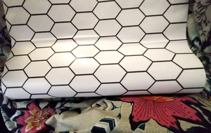 NEW SIMPLIFY LOT 3 ROLLS HEXAGON HONEYCOMB WALLPAPER WHITE GREY 43+ SQFT HTF - Picture 1 of 9