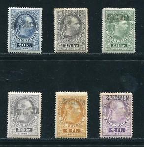 AUSTRIA 1873 EMPEROR TELEGRAPH SPECIMEN STAMPS - Picture 1 of 2