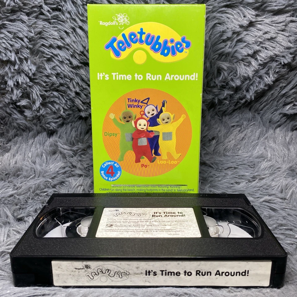Teletubbies It’s Time to Run Around VHS Tape 2004 Bonus Episode Video Ragdoll - Image 1 of 4