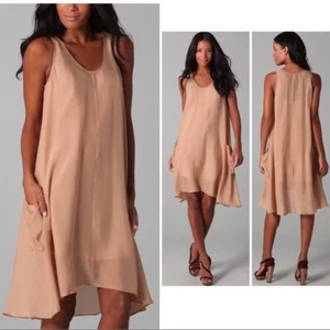 Marc by Marc Jacobs Shelly Silk Trapeze Dress Nude Pockets Small - Picture 1 of 9