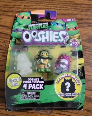 TMNT Teenage Mutant Ninja Turtles OOSHIES Serie 1 Lápiz Toppers Paquete de 4 (LEER) Foto 1 de 4