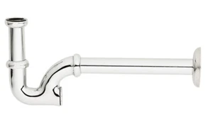 Siphon 1 ¼ “ x 32 mm Fachhandelsqualität, inkl. Wandrosette moderne Optik BRONZE - Bild 1 von 3