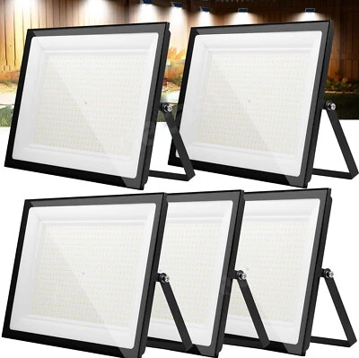5x Proiettore LED 500W Proiettore Esterno Faretto Faro Giardino Lampada 50000 Lm - Immagine 1 di 4