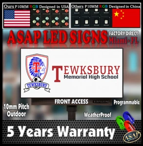 10mm Full Color LED Sign - US Made, Wi-Fi Programmable, 13"H x 38"W - Picture 1 of 14