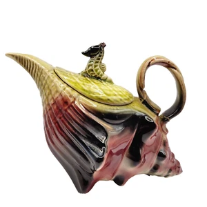 Ebb Tide Hull Ohio Seashell Tea Pot Mid Century 1954 REPAIRED READ - Picture 1 of 24