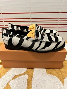 Women 40 Tod's Gommini Maxi Doppia T Fur Macro Pony Effect Leather Loafers - Picture 1 of 5