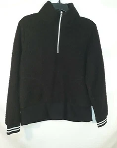 Xersion Quarter-zip Fleece Pullover Sweat Shirt Black Size M - Picture 1 of 5
