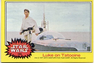 1977 TOPPS STAR WARS # 185 SERIES 3 TRADING CARD Luke On Tatooine - Picture 1 of 2