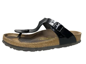 *dull spots* Birkenstock Gizeh Birko Flor Sandals Women's 39 US 8 M Slides Black - Imagen 1 de 11