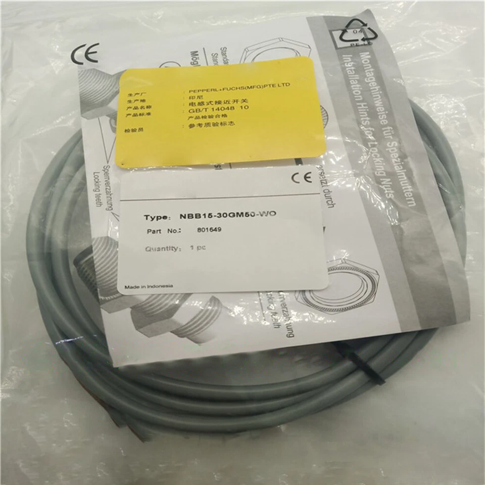 For Pepperl+ Fuchs Proximity Switch Sensor NBB15-30GM50-WO 90-220VAC - Image 1 of 4