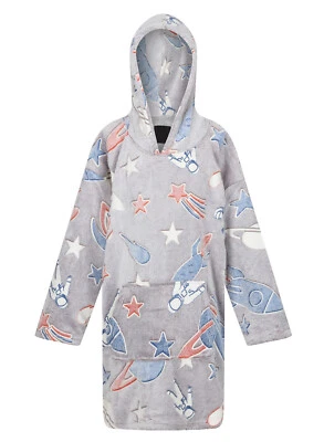 EX UK STORE® JUNGEN OVERSIZED KUSCHEL HOODIE LEUCHTEN IM DUNKELN FLEECE ONE SIZE TRAGBARE DECKE