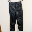 Blanknyc Straight Leg Pants Size 27 Black Faux Leather High Rise Cropped