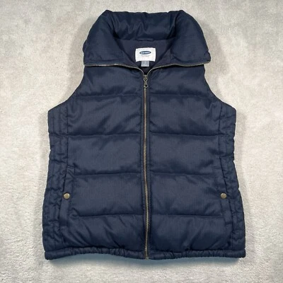 Old Navy Frost Free Puffer Vest Textured Navy Blue Men's Small Fleece Lined - Image 1 of 4