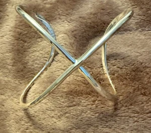 Stella & Dot geformtes "X" Silber Armreif Armband - Neu! - Bild 1 von 8