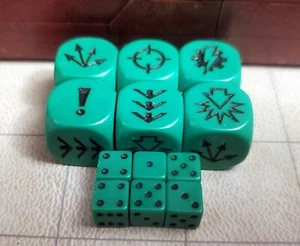 Warhammer 40k 6x Battlefleet Gothic Order Dice and 6x Mini D6 Green - Picture 1 of 1