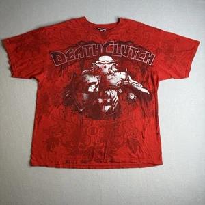 Death Clutch Brock Lesnar Men’s Size: XXL Shirt Red Silver UFC WWE Vintage Y2K - Picture 1 of 8