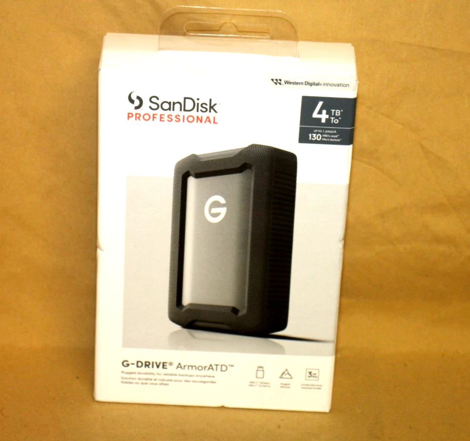 SanDisk G-DRIVE ArmorATD 4TB External USB-C Portable Hard Drive - Image 1 of 1
