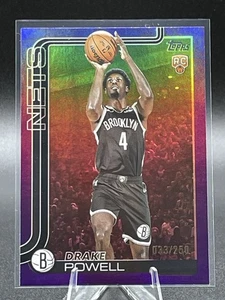 2025-26 Topps Drake Powell Purple Holo Foil Rookie RC #33/250 Nets #222 - Bild 1 von 2