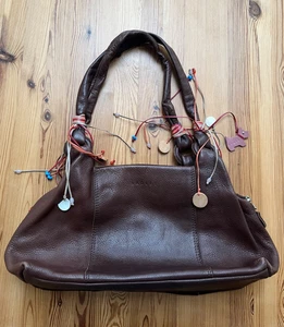 Gorgeous Slouchy Brown Radley Handbag with Beaded Toggles - Picture 1 of 6