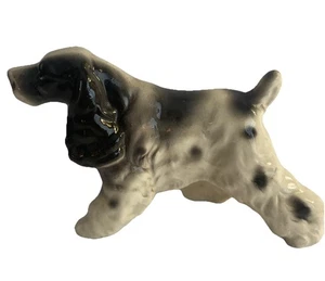 Statuina ceramica cane Cocker Springer SPANIEL vintage Giappone bianco e nero usata in ottime condizioni - Foto 1 di 9