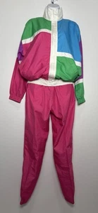 Vtg 80s Lavon Tracksuit NEW S Pink Nylon Retro Athletic Warmup Windbreaker Women - Picture 1 of 10