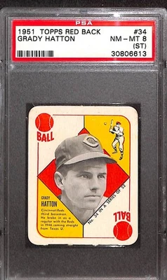 1951 TOPPS RED BACK #34 Grady Hatton PSA 8 NM-MT 30806613  - Image 1 of 3