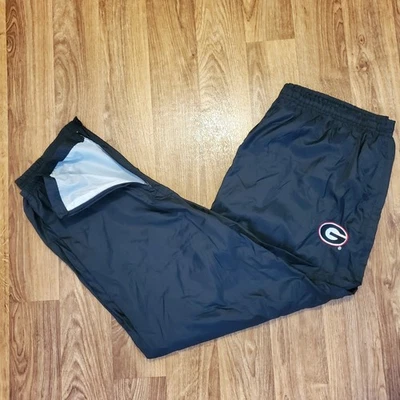Vintage Georgia Bulldogs Track Pants Men 2XL Black Lined Zip Leg Y2K Baggy - Image 1 of 4