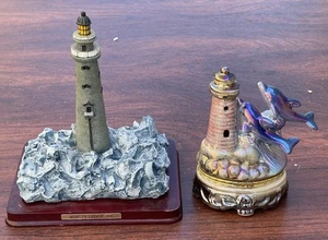 ONEIDA LIGHTHOUSE POINT MINOT'S LEDGE LIGHTHOUSE TRINKET BOX LUSTER - Picture 1 of 9