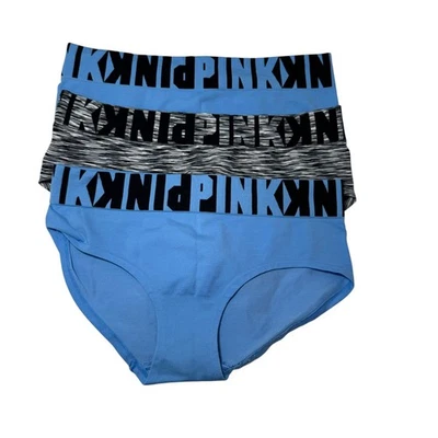 3 bragas Victoria's Secret LOGO ROSA tiro extra bajo hipster sin costuras Y2K talla S Foto 1 de 4